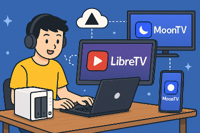 飞牛NAS+Vercel实战：快速部署LibreTV和MoonTV，零基础学搭建开源影视站，PC、手机、TV轻松看剧